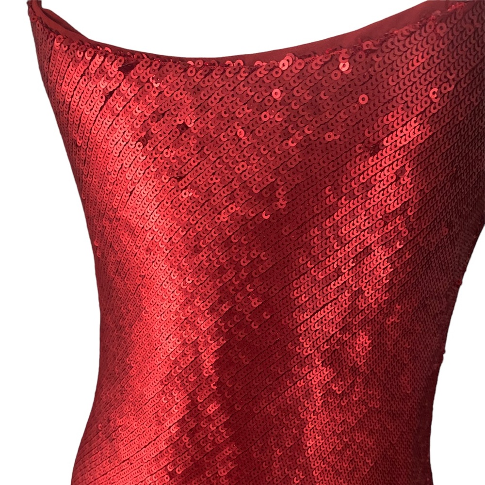Zara sequin red spaghetti dress sz- xs - Picture 4 of 5